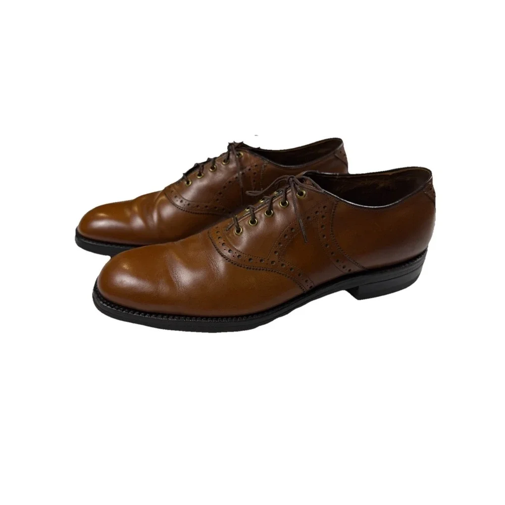 Johnston & Murphy Aristocraft Men's Size 10AAA Leather Brown Brogue Oxford Shoes